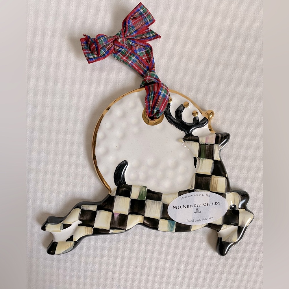 Courtly Check Stag Reindeer Ornament